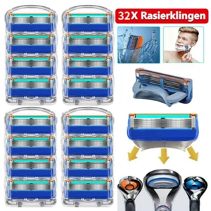 32 Stück Für Gillette Fusion 5 Proglide Rasierapp Edelstahl Seeblau Eratzklingen - Bild 1 von 11