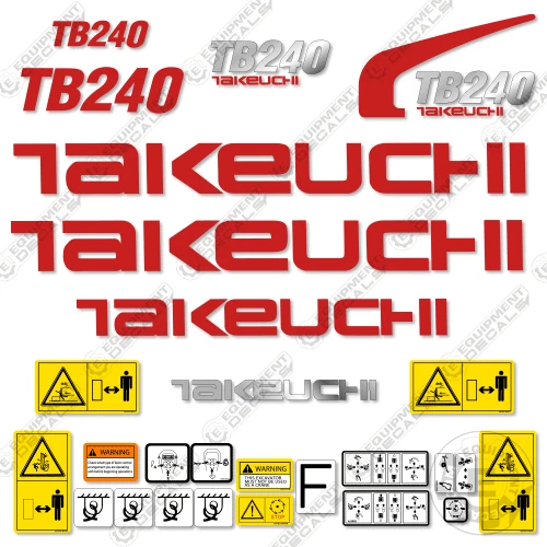 Kit de calcomanías para mini excavadora Takeuchi TB 240 - CABINA INTERIOR - ¡VINILO 7 AÑOS 3M! Foto 1 de 1