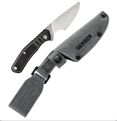 Gerber Downwind Caper Fixed Blade Skinning Hunting Knife & Sheath - Black Grey - Image 1 of 4