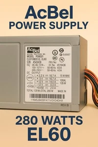 ๐ AcBel EL60 280W Power Supply โ USED โ Reliable OEM PSU for Desktop PCs - Picture 1 of 6