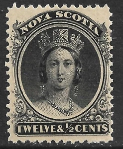 Nova Scotia Scott 13 F/VF MH Queen Victoria 12-1/2 Cents. - Picture 1 of 2