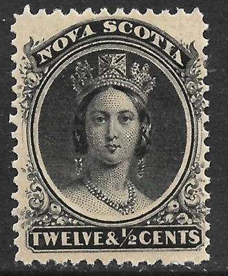Nova Scotia Scott 13 F/VF MH Queen Victoria 12-1/2 Cents. - Image 1 of 2