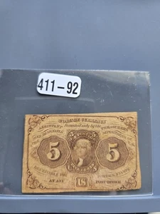 5 Cent Fractional Postal Currency Near UNC Condition - Picture 1 of 2