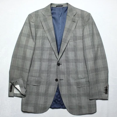 Traje Abrigo Deportivo Traje Chaqueta 40R Suitsupply X Vitale Gris Cuadros Lana Lacio Foto 1 de 4