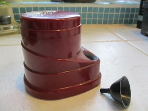 Antique Maroon Morriset Inkwell and Ink Bottle 4" X 3" X 3 3/8" Tall - Picture 1 of 10