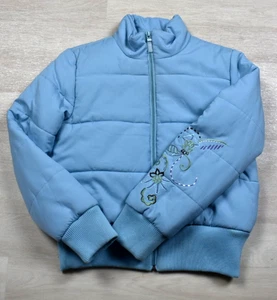 Chaqueta acolchada Y2K Nine & Co azul bordada ropa de calle talla mediana de colección años 2000 - Imagen 1 de 9