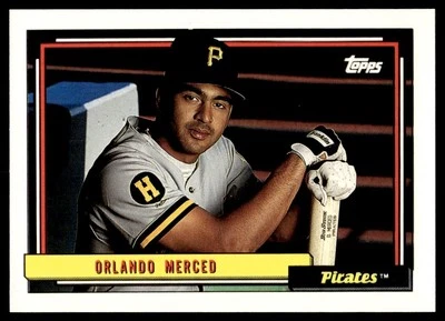 1992 Topps #637 Orlando Merced - Pittsburgh Pirates - Image 1 of 2