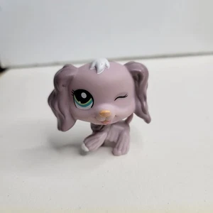 Littlest Pet Shop LPS #1373 Purple Winking Cocker Spaniel Dog Easter Egg Pet - Picture 1 of 6