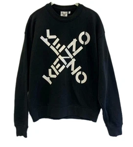 Kenzo Paris Black Logo Crewneck Sweatshirt Men’s Size M Authentic Casual #88 - Picture 1 of 8