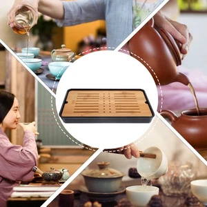 Bandeja de té japonesa de bambú para mostrador de cocina absorbente de agua - Imagen 1 de 12
