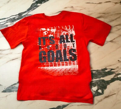 FILA Sport Kids “It’s All About Goals” Soccer Futball Red T-Shirt Unisex Sz XL - Image 1 of 4