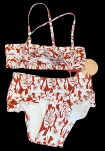 GB Niñas Bikini Traje de Baño Talla 2T Hawaiano Floral Niño Pequeño Volantes Top con Parte Inferior - Imagen 1 de 2