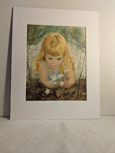 Springtime Girl By Artist Frances Hook Signed Matted - Picture 1 of 3