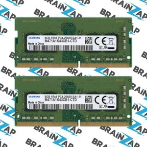 16GB (2x 8GB) DDR4-2666 Samsung M471A1K43CB1-CTD SO-DIMM - 1Rx8 PC4-2666V-SA1-11 - Bild 1 von 1