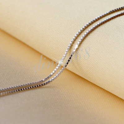 COMPRE 1 GANHE 1 GRÁTIS 925 prata esterlina 2mm de largura 16" 18" 20" 22" 24" -32" corrente caixa - Imagem 1 de 2