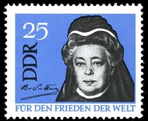 Bertha von Suttner, 1st Women Nobel Peace, Signature, DDR 1964 MNH - Picture 1 of 1
