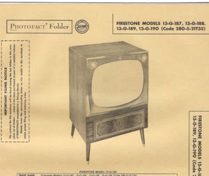1956 FIRESTONE 13-G-187 188 TELEVISION Tv Photofact MANUAL 189 190 13G187 13G188 - Picture 1 of 2