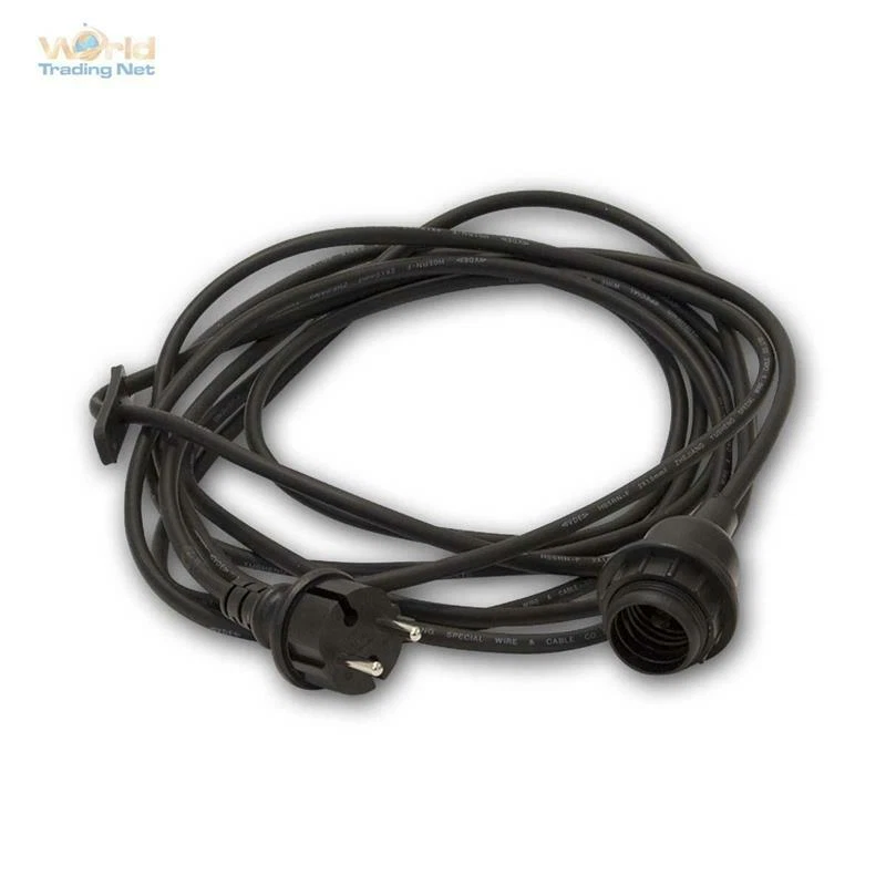 Star Trading Outdoor-Lampenfassung E27 - Schwarz, 2,5m