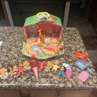 Mattel 1965 Liddle Kiddles Klub House, Dolls, ice cream cone, car, helecoptor