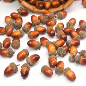 FAKE ACORNS OAK NUTS 20PCS ARTIFICIAL PLANT FESTIVAL DECOR Craft HOME KITCHEN - Picture 1 of 14