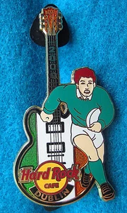 DUBLIN RUGBY UNION SERIES 6 NATIONS IRISH PLAYER FLAG GUITAR Hard Rock Cafe PIN - Picture 1 of 1