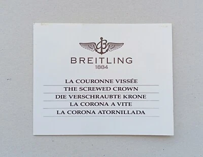 BREITLING Libretto Booklet Instructions Manual "The Screwed Crown" - Immagine 1 di 3