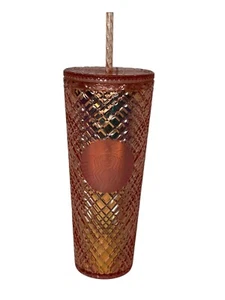 Starbucks 2021 Metallic Orange Jewel 24 Oz Cold Cup Tumbler - Picture 1 of 7
