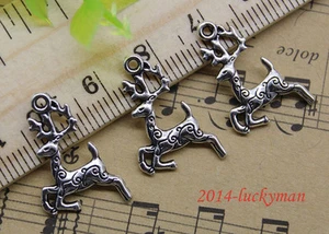 20/60/100pz ciondoli stile retrò Lovely Wild Sika in lega di cervo 14x22mm - Foto 1 di 1