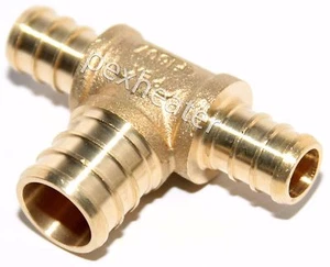 (25) 1/2" x 1/2" x 3/4" PEX Tee Brass Crimping Fittings - Picture 1 of 3