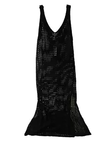 Women's Crochet Maxi Cover Up Tank Dress Shade & Shore Black M (8-10) - Picture 1 of 5