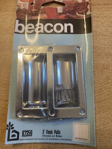 Flush Pulls Handles 3" - Chrome on Brass (Beacon) - Made in England - Picture 1 of 1