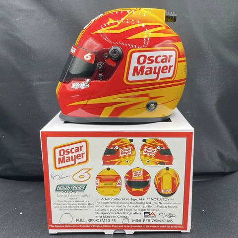 Ryan Newman 2020 Oscar Mayer Replica NASCAR Mini Helmet - Roush Fenway Racing Cover