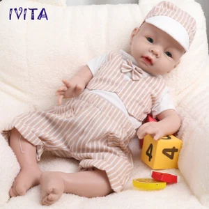 20''Lifelike Reborn Baby Boy Doll Full Body Silicone Real Touch Kids Toys Gifts - Picture 1 of 12