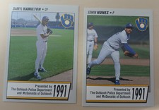 1991 Milwaukee Brewers Police Cards - Oshkosh Police Dept & McDonalds of Oshkosh