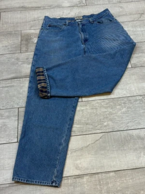 Pantalones de mezclilla forrados de franela calce relajado LL Bean vintage para hombre 37x34 ropa de trabajo de granero al aire libre Foto 1 de 4