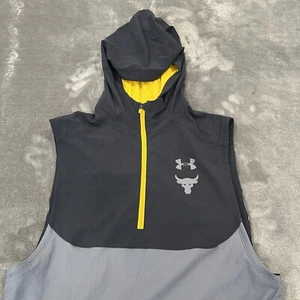 Chaleco Pullover Project Rock X Under Armour Para Hombres M Gris Negro Con Capucha Bolsillos con Cremallera - Imagen 1 de 6