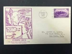PUERTO RICO, 1937 First Day of Issue with SCARCE Cachet cancelled San Juan, # 80 - Picture 1 of 1