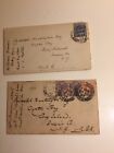 2 Covers Early 1900?S England To Usa Horse Breeder Huntington  W/Letter & Ads