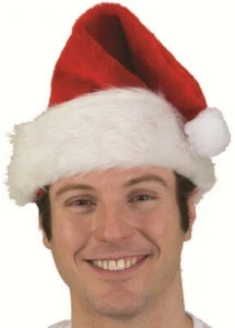 Christmas Hat Santa Xmas Plush Fur Cap for Adults Unisex Cosplay Holiday Party - Picture 1 of 5