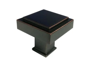 Dunkelöl geriebene Bronze 1 1/8" Küche Bad Schrank Quadratische Knöpfe Hauswächter - Bild 1 von 2