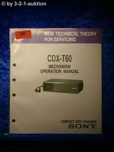 Sony Mechanism Operation Manual CDX T60 CD Wechsler (#0056) - Imagen 1 de 1