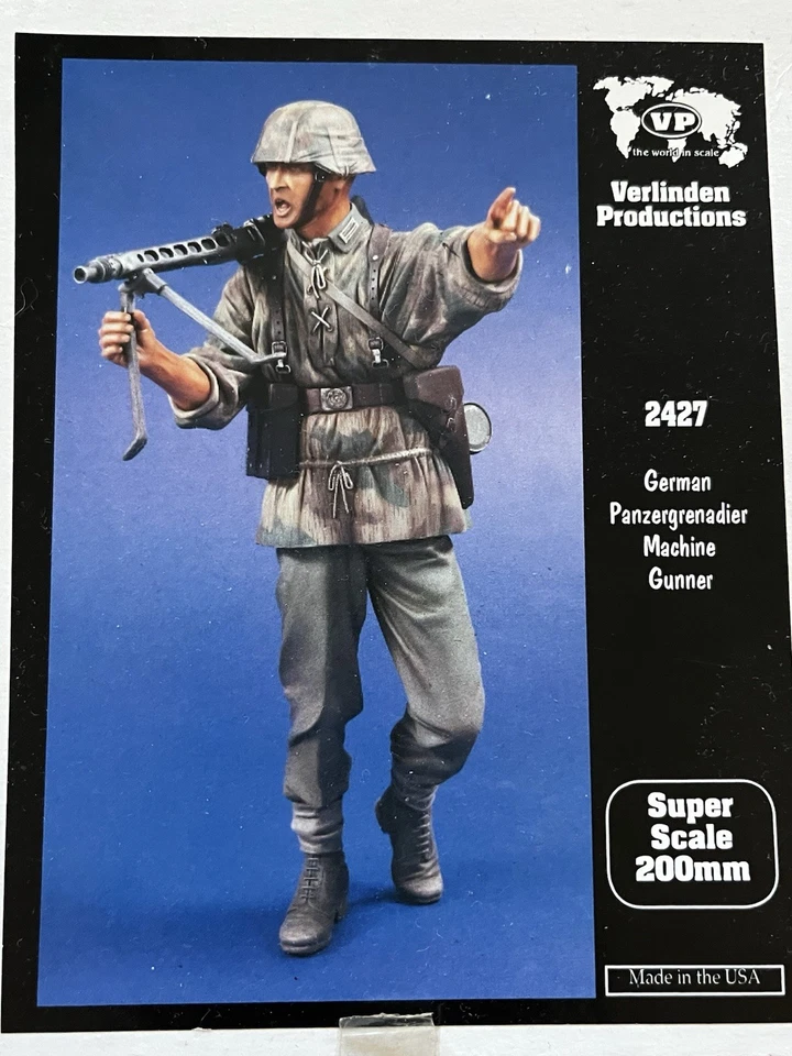Verlinden 200mm 1/9 German Panzergrenadier Machine Gunner MG 42 Resin Model Kit - Image 1 of 4