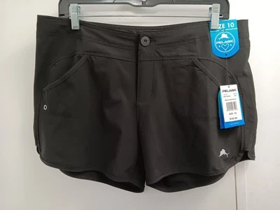 (NUEVO CON ETIQUETAS) Pantalones Cortos Híbridos Pelagic Oceanflex Moana Negros Move Like Water Beach Talla 10 Foto 1 de 4