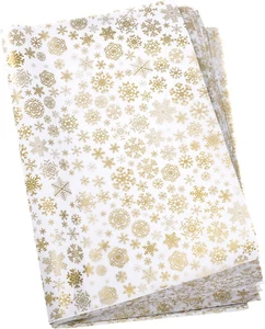 Snowflake Tissue Paper 20" X 28" Christmas Metallic Acid Free Wrapping Paper Bul - Picture 1 of 12