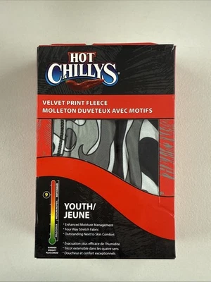 Hot Chillys Velvet Print Fleece Top ~ Performance Base Layer #9 ~  Size Youth L - Image 1 of 4