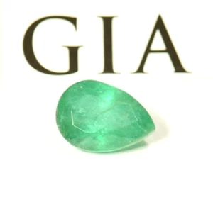 G I A Certified 2.61 ct. Natural Emerald Loose Pear Shape - Picture 1 of 14
