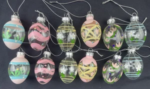 NEU! Handbemaltes Klarglas Oster/Frühling Ei Blumen Ornamente Pastell • Lot 12 - Bild 1 von 7