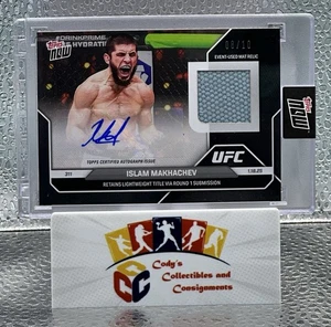 2025 Topps NOW Islam Makhachev Event Used Mat Relic AUTO Black Parallel /10 SSP - Picture 1 of 2