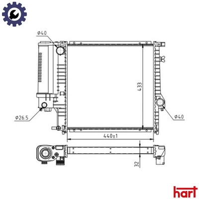 RADIATOR ENGINE COOLING 602 085 FOR BMW 3/E0/E6/Convertible/Compact/Z/Roadster - Image 1 of 4