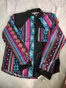 NWT Women's Vtg CIRCLE T Marilyn Lenox All Over Print Western Shirt USA Sz M - Picture 1 of 8